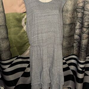Lane Bryant Gray Sleeveless with Tiered  Flutter Bottom Dress